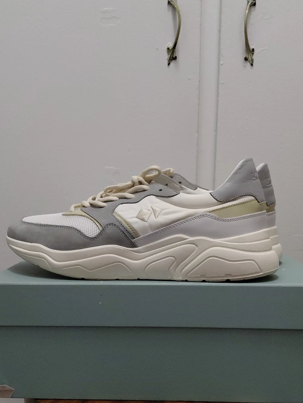 KOIO Avalanche  Light Gray and White Women's Athletic Sneaker